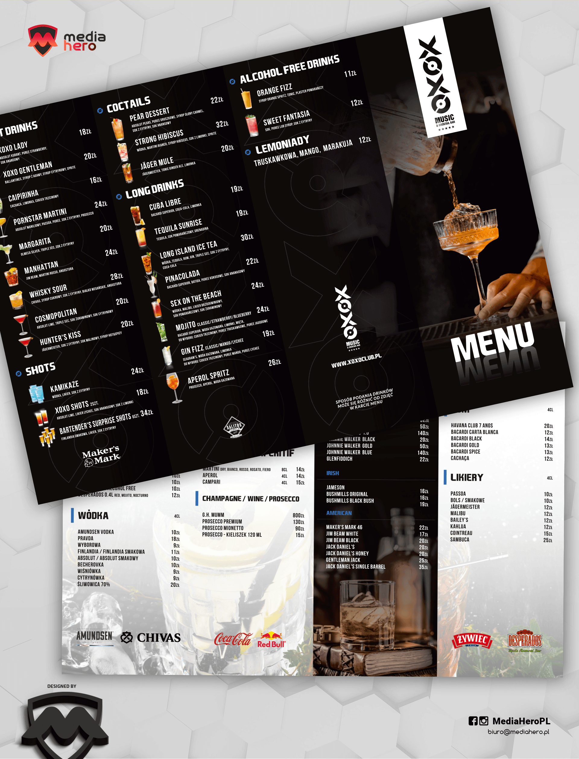 Projektowanie kart menu dla restauracji coctail bar hotelu gastronomii klubu dyskoteki 1