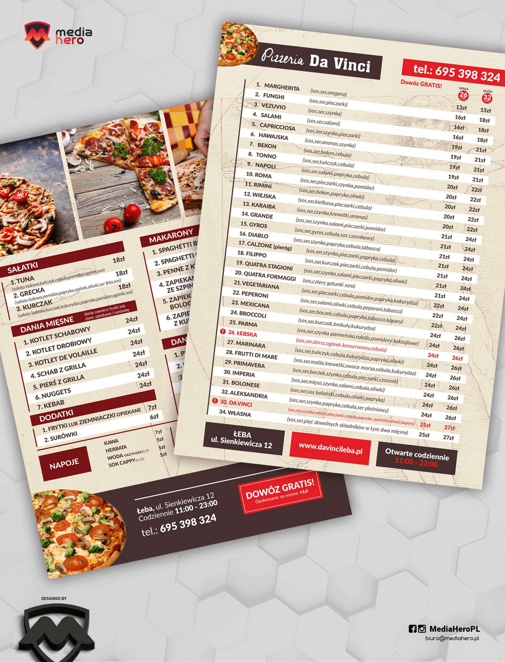 Projektowanie kart menu dla restauracji coctail bar hotelu gastronomii klubu dyskoteki pizzerii 6